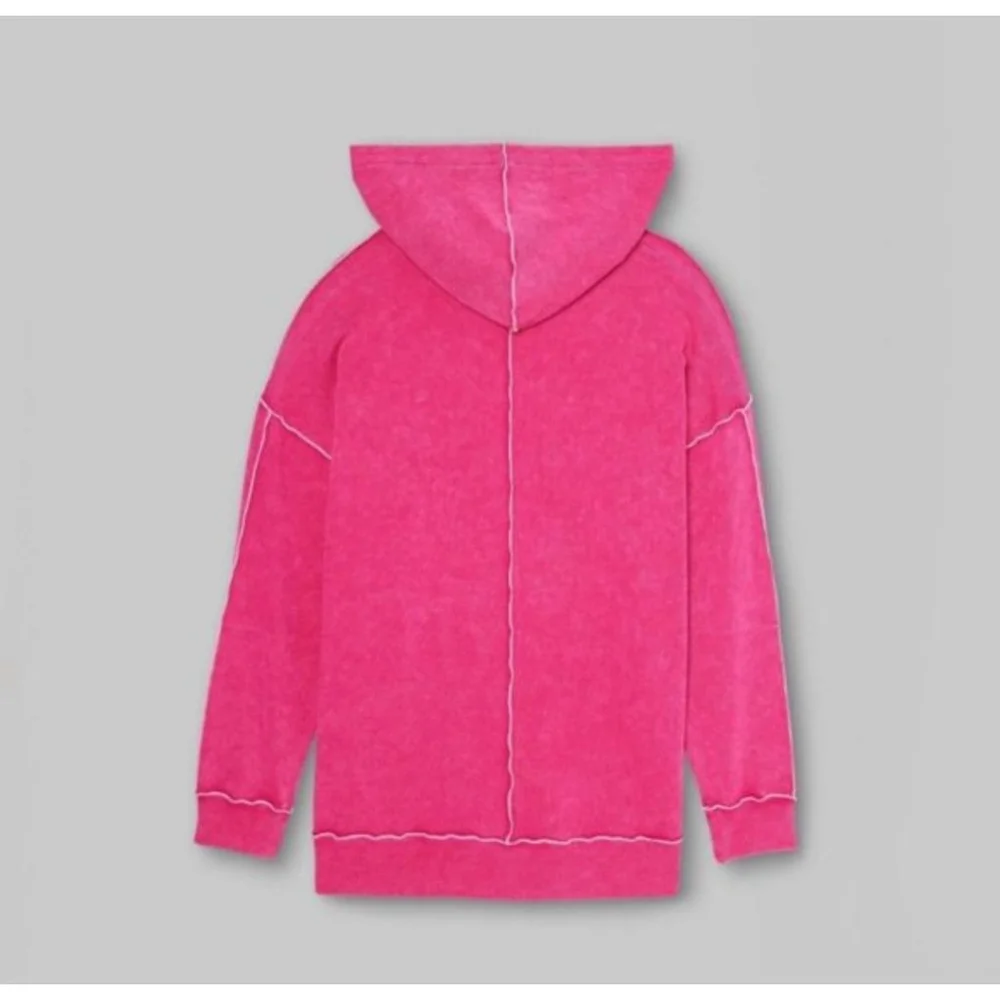 Wild Fable Seamed French Terry Hoodie Sweatshirt in Magenta - Picture 3 of 9